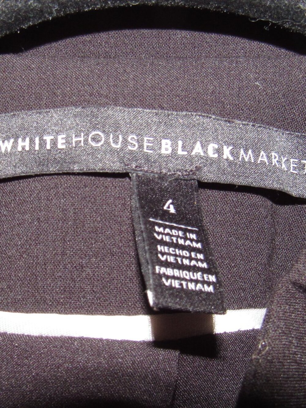 White House Size 4 Black Zipper Jacket Designer Details Padded Shoulders - Picture 5 of 7